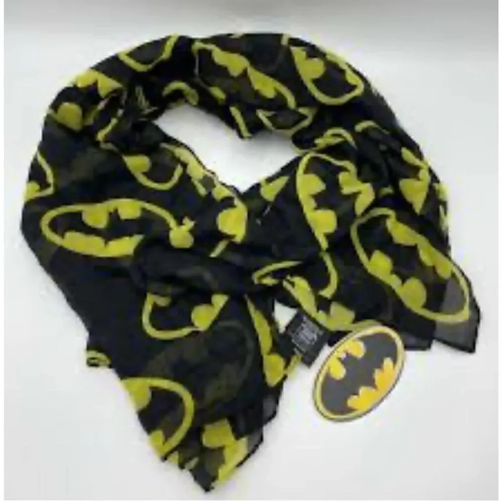 Xl scarf throw shawl batman bay logo yellow black bioworld